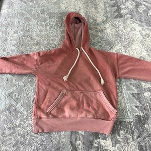 Pink hoodie white draw strings small adult